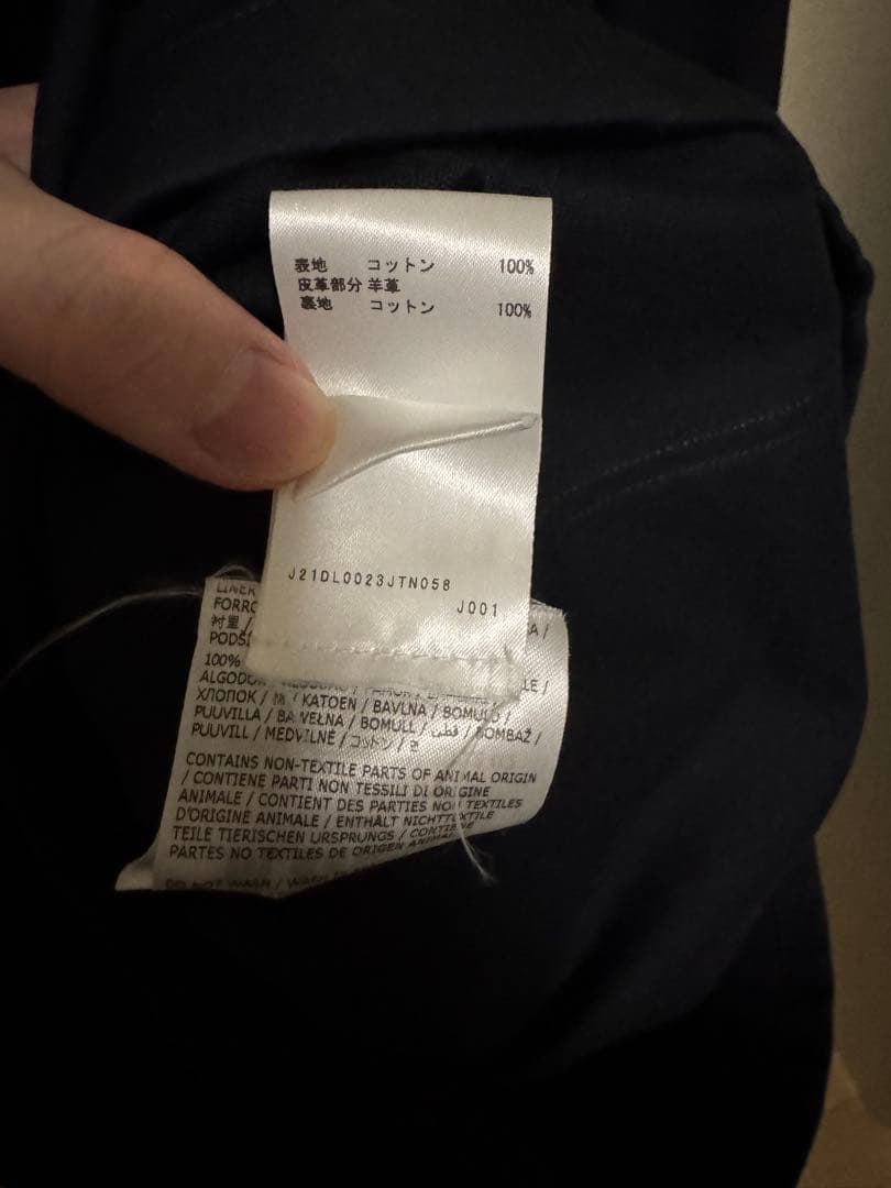 JIL SANDER 22AW レザーノーカラージャケット コート SIZE46