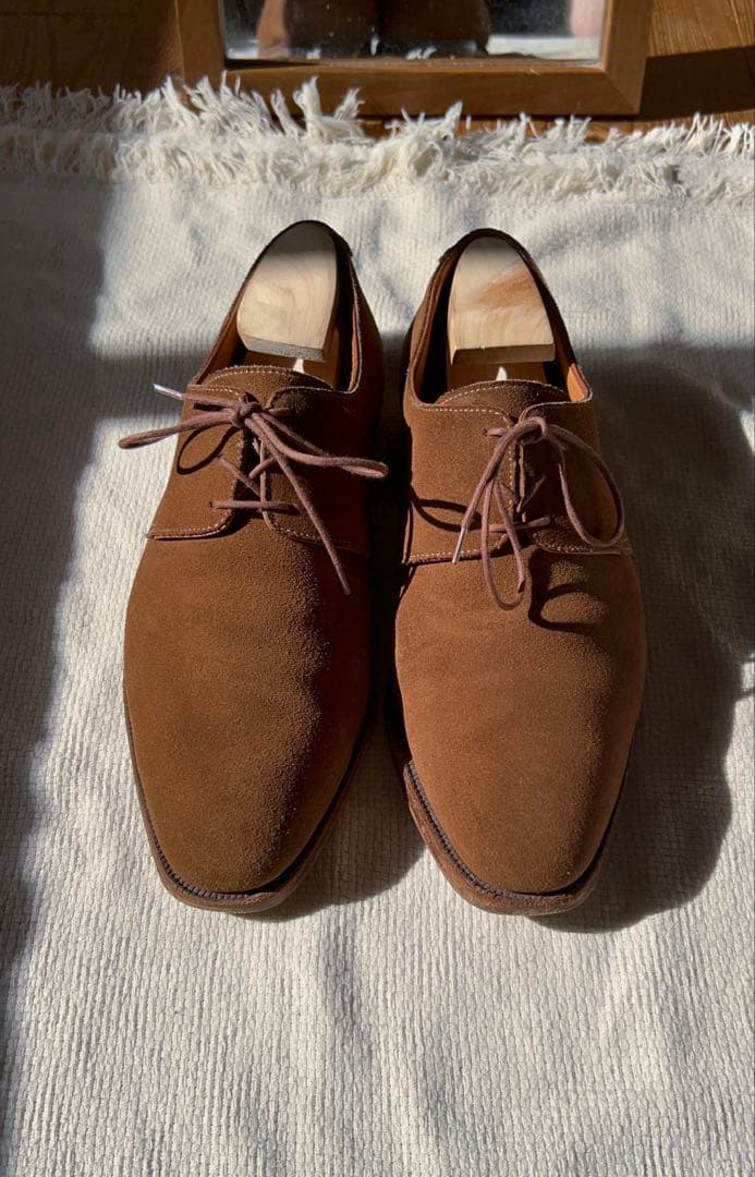 Crockett & Jones ブラウン スウェード プレーントゥ UK8.5