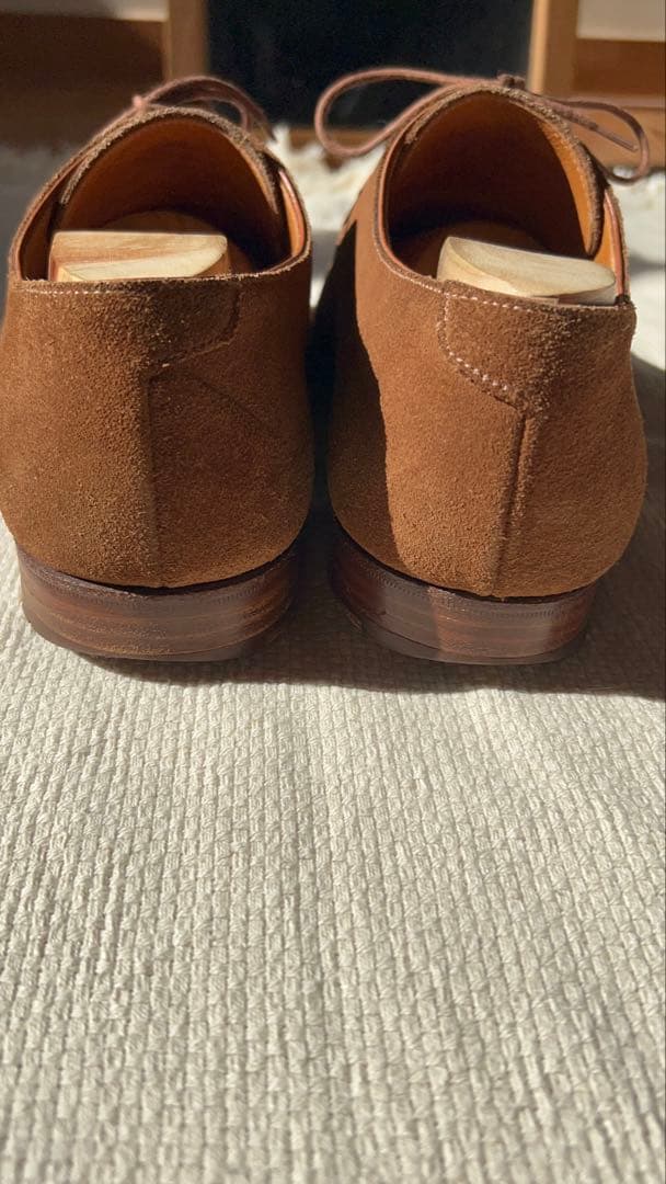 Crockett & Jones ブラウン スウェード プレーントゥ UK8.5