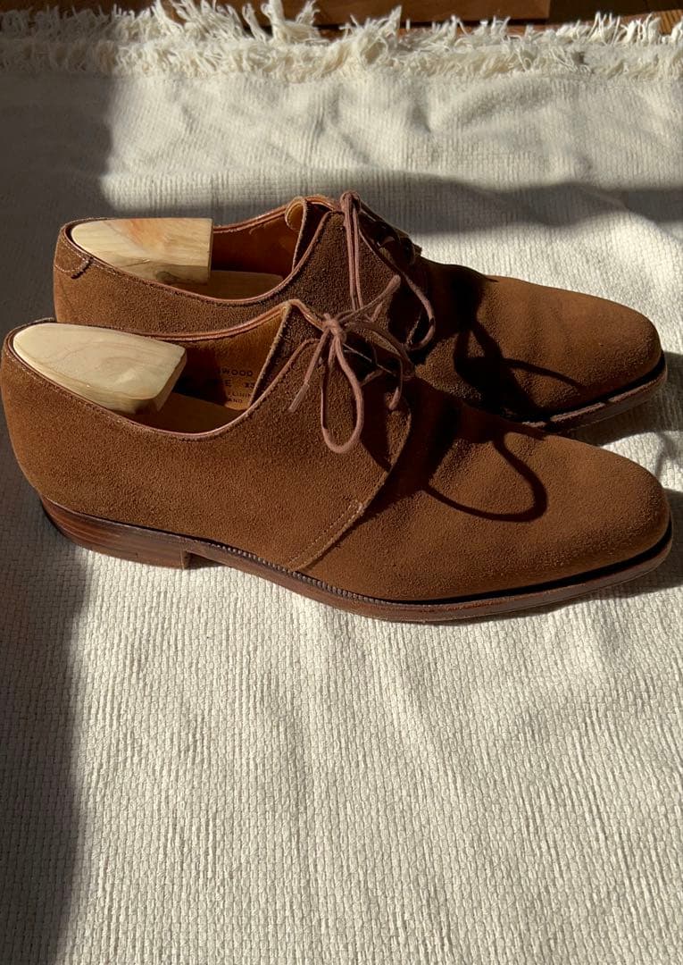 Crockett & Jones ブラウン スウェード プレーントゥ UK8.5