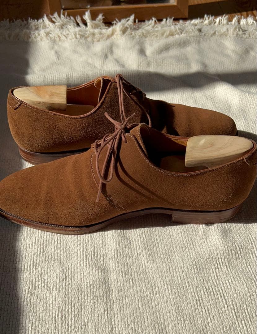 Crockett & Jones ブラウン スウェード プレーントゥ UK8.5