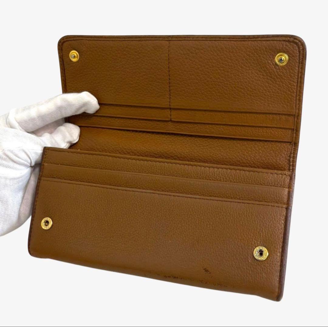 PRADA プラダ 二つ折り 長財布　茶色 ブラウン パスケース シボ革　希少品