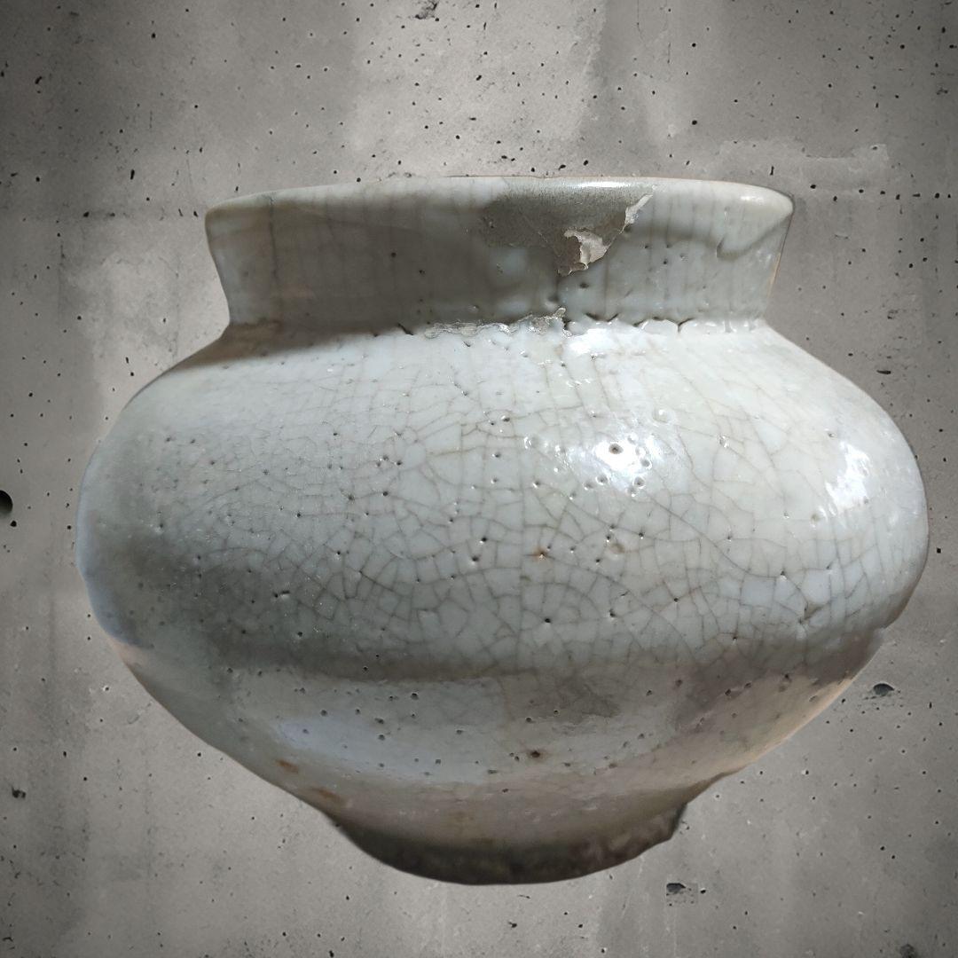 u*o様 李朝白磁壺　時代物　骨董アンティーク　朝鮮美術　堅手