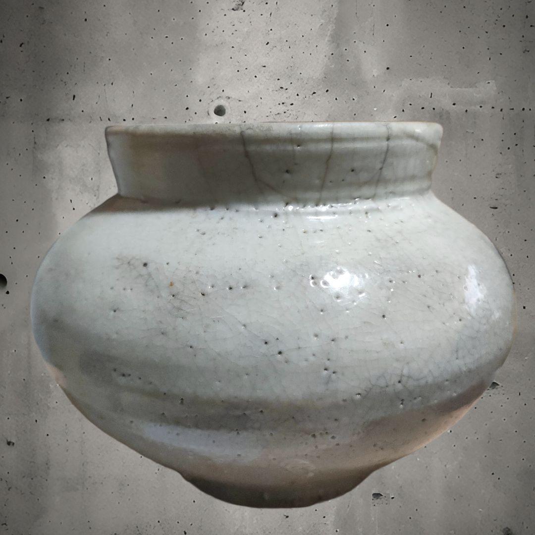 u*o様 李朝白磁壺　時代物　骨董アンティーク　朝鮮美術　堅手