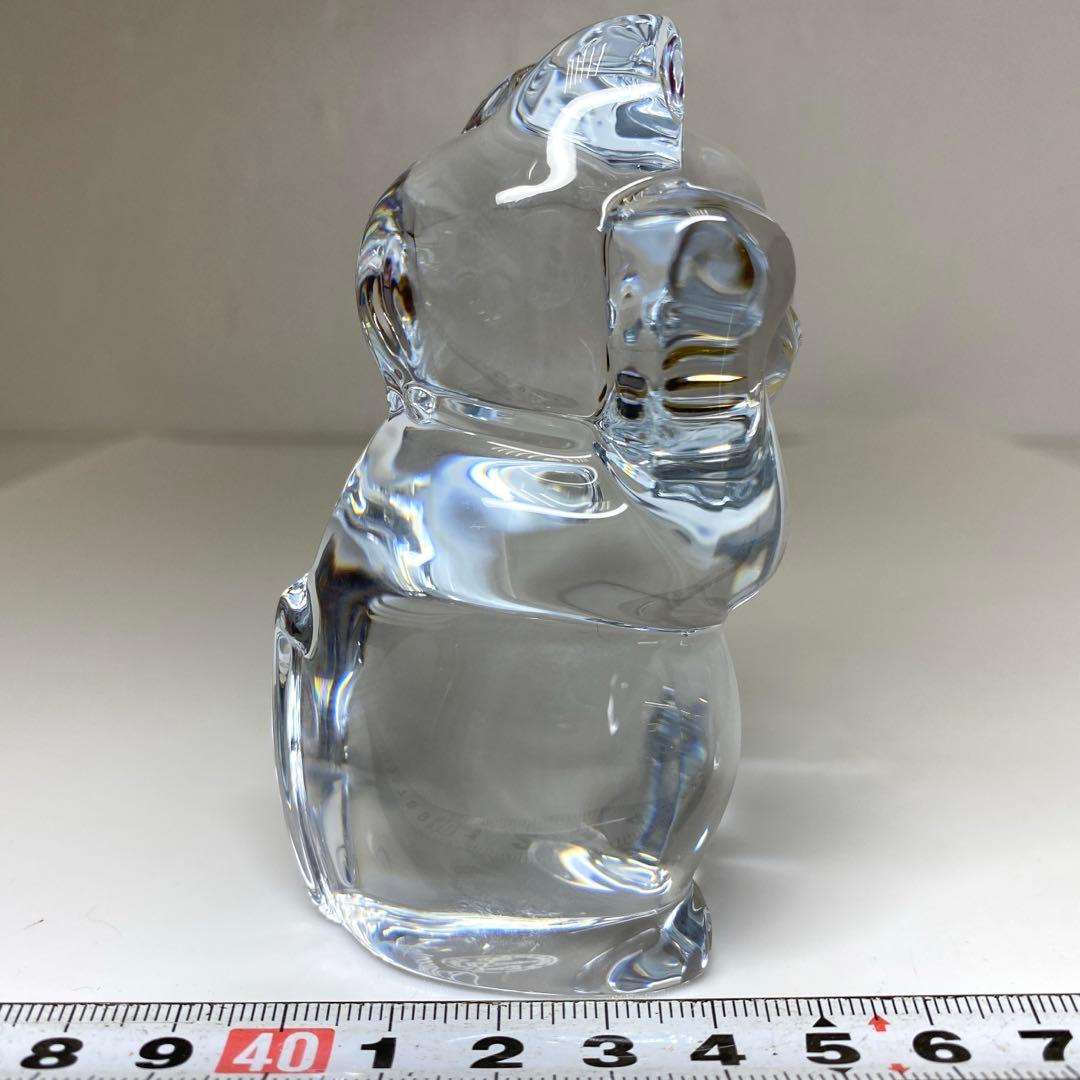 バカラ　招き猫　共箱　トヒル　高さ約10cm 東N7-1018②