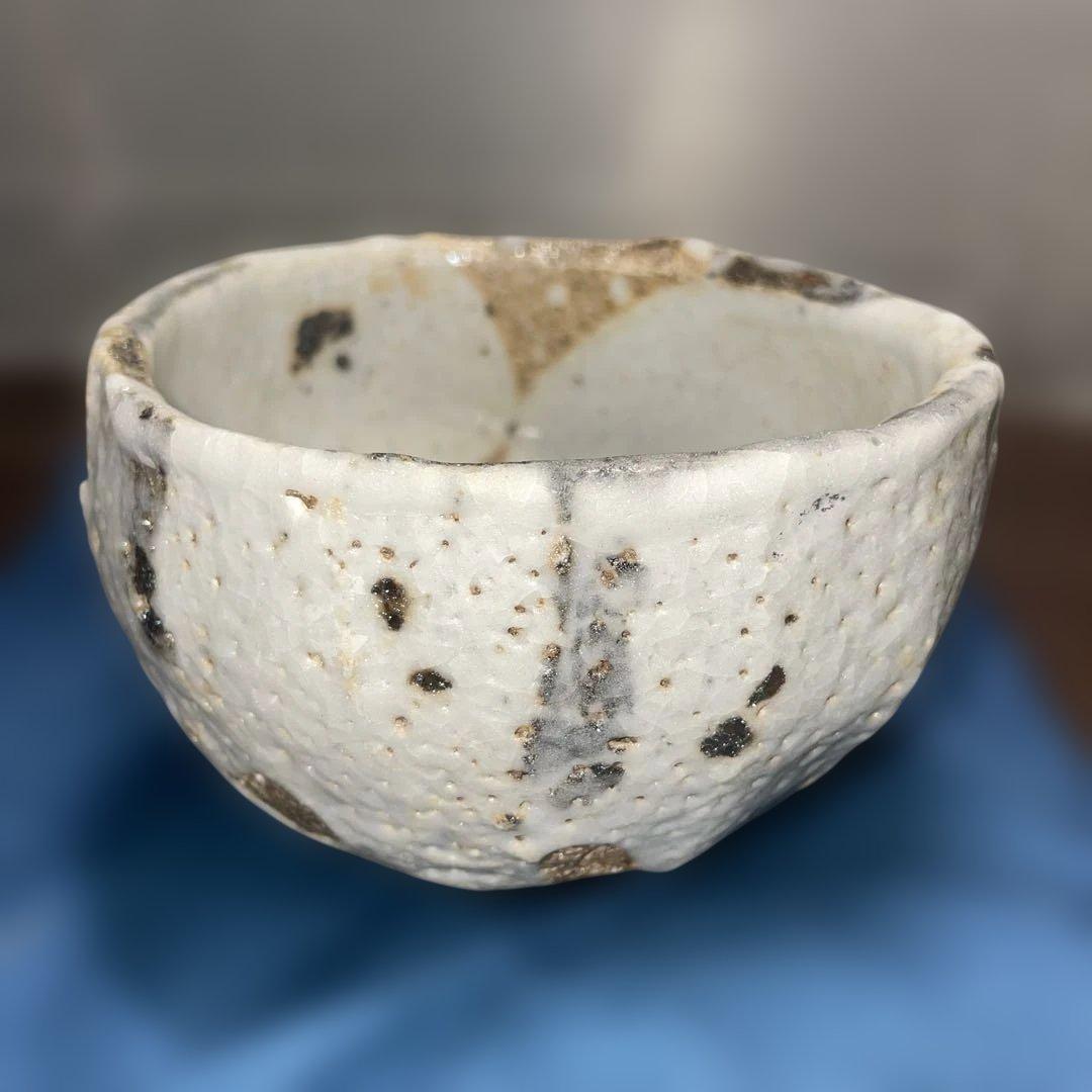 加古 勝己 沫雪茶碗　共箱、略歴書付き