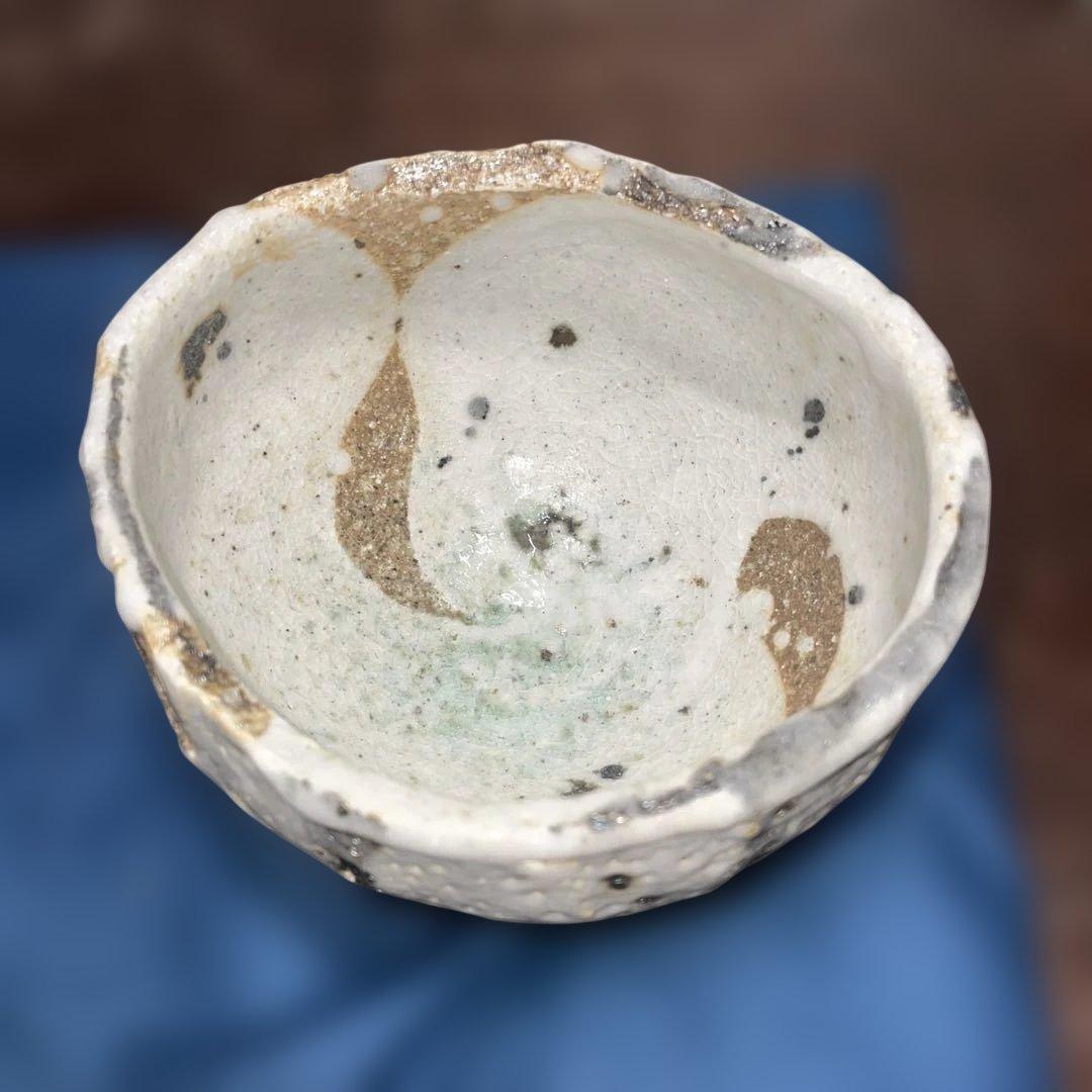 加古 勝己 沫雪茶碗　共箱、略歴書付き