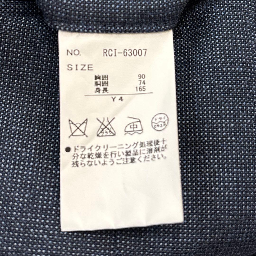 美品☆【タカキュー】ダブルベスト　ピンチェック　3ピース　ネイビー　Y4 S〜M