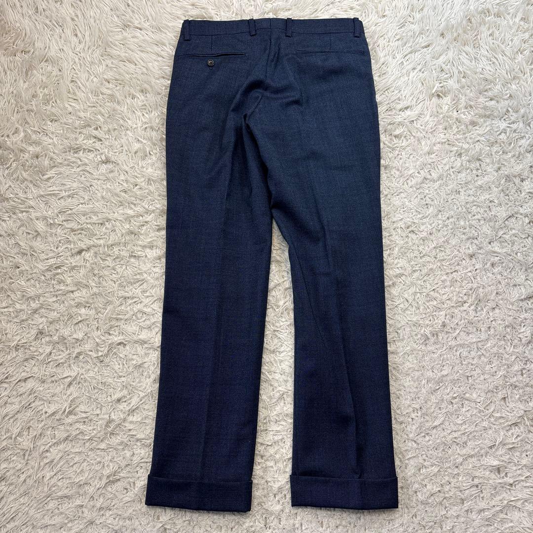 美品☆【タカキュー】ダブルベスト　ピンチェック　3ピース　ネイビー　Y4 S〜M