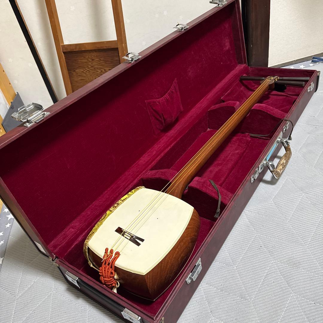 三味線　飾り棚　収納ケース　細棹
