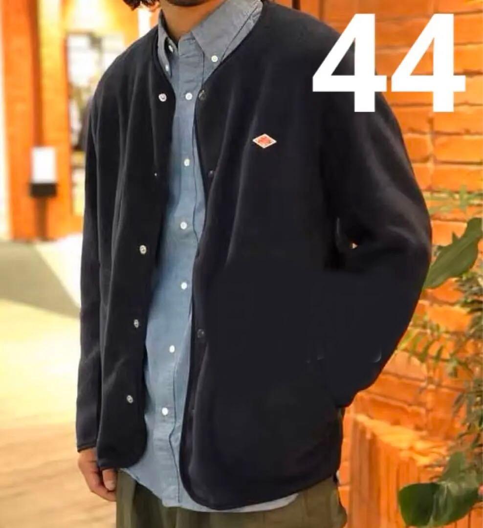 DANTON フリース ノーカラーカーディガン