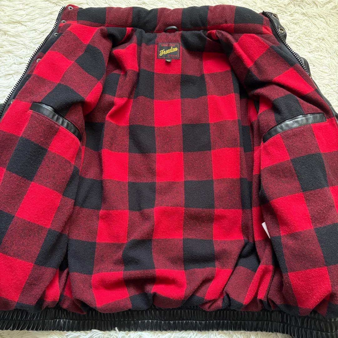 フリーダム　羊革　シープレザー　ダウンジャケット　ブラック　Mサイズ　メンズ