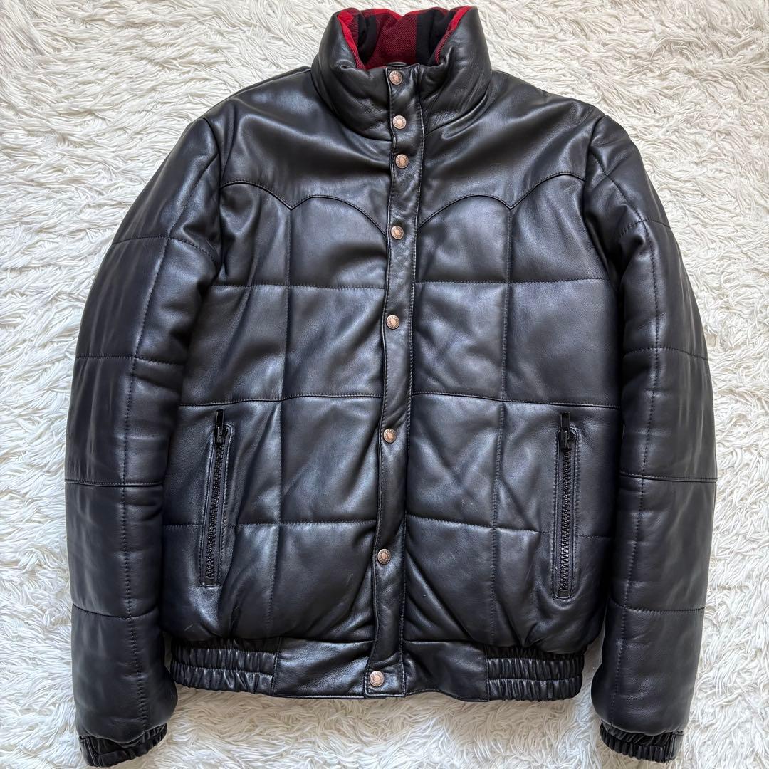 フリーダム　羊革　シープレザー　ダウンジャケット　ブラック　Mサイズ　メンズ