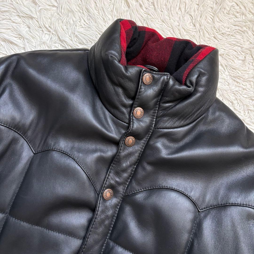 フリーダム　羊革　シープレザー　ダウンジャケット　ブラック　Mサイズ　メンズ