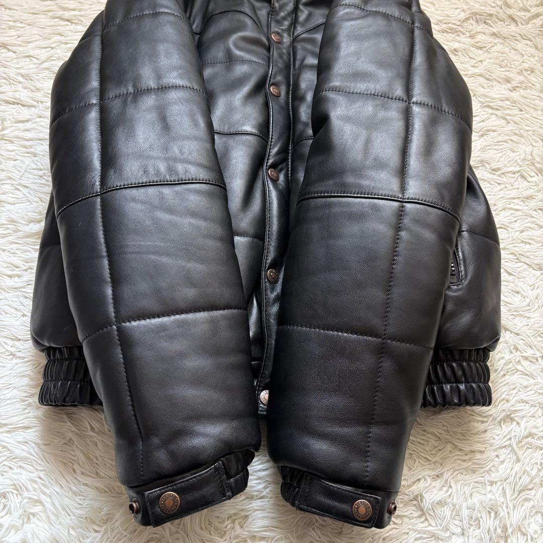 フリーダム　羊革　シープレザー　ダウンジャケット　ブラック　Mサイズ　メンズ