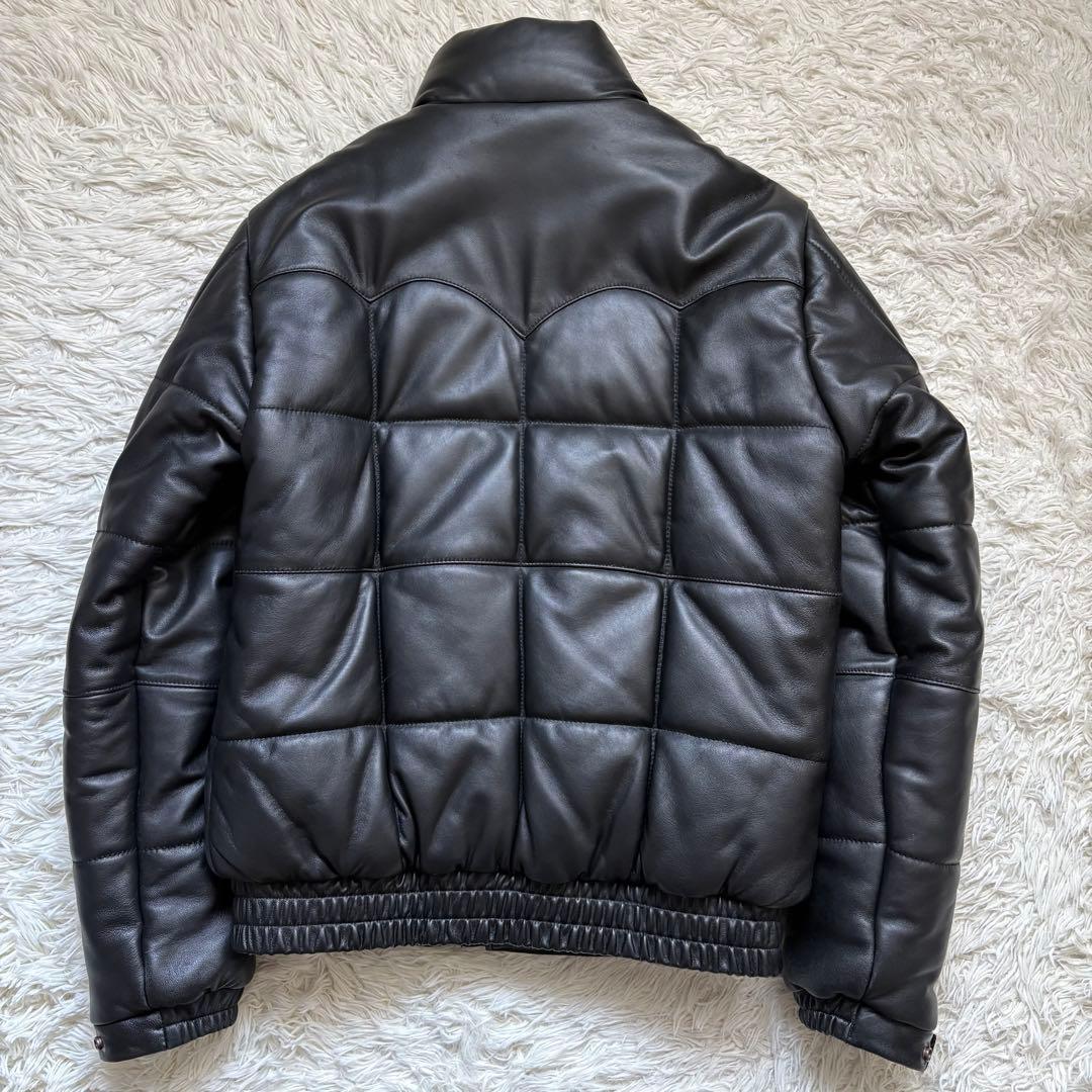 フリーダム　羊革　シープレザー　ダウンジャケット　ブラック　Mサイズ　メンズ