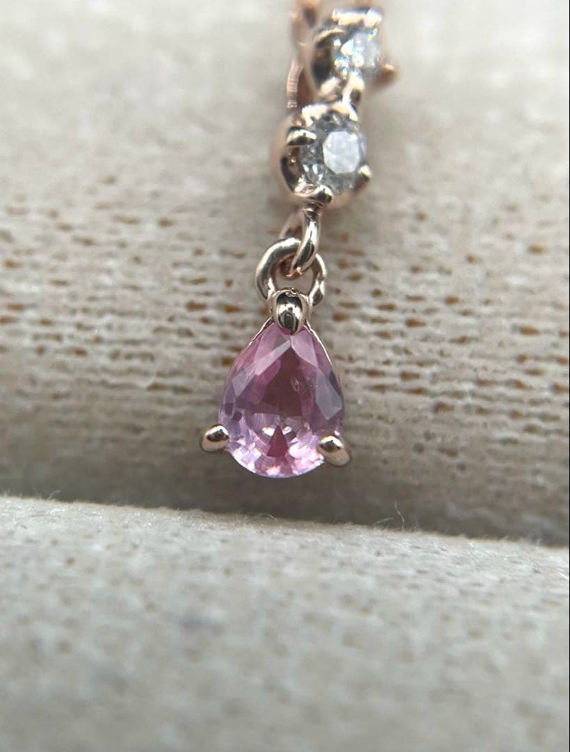 専用JA221★高級 パパラチアサファイア D K10PG ネックレス 鑑付