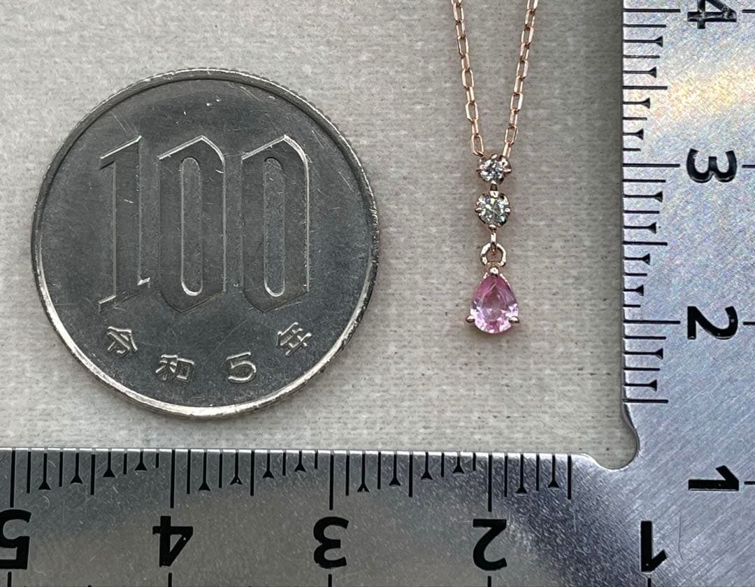 専用JA221★高級 パパラチアサファイア D K10PG ネックレス 鑑付