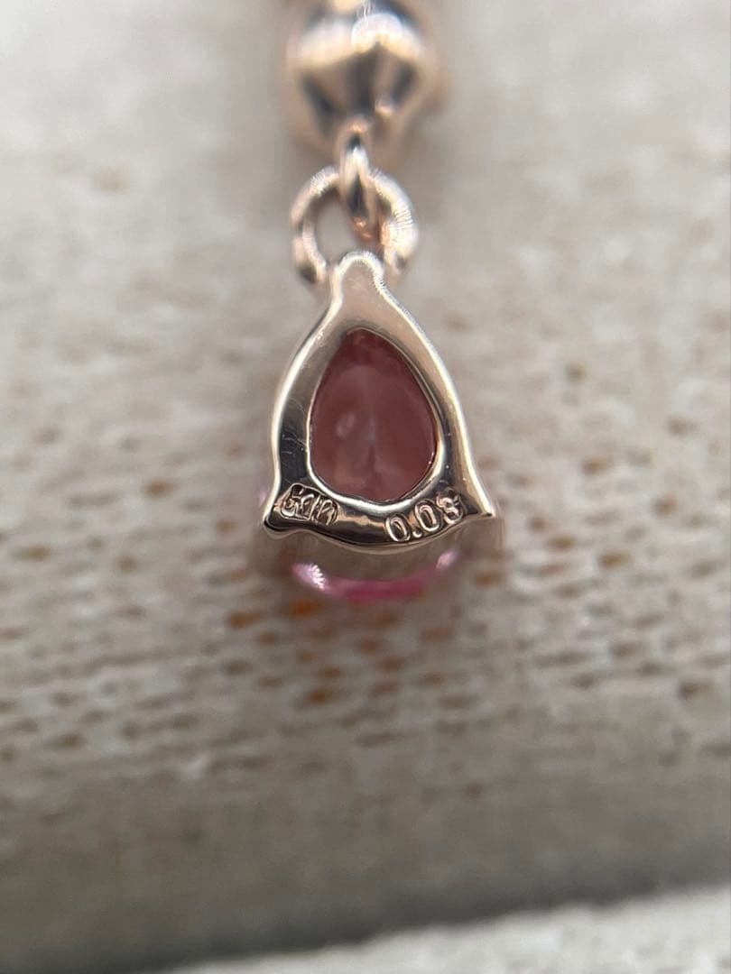 専用JA221★高級 パパラチアサファイア D K10PG ネックレス 鑑付