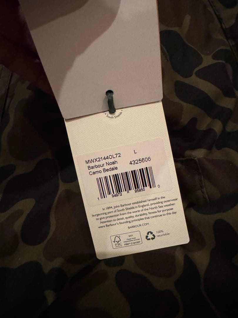 Barbour × NOAH Camo Bedale カモ ビデイル　タグ付き