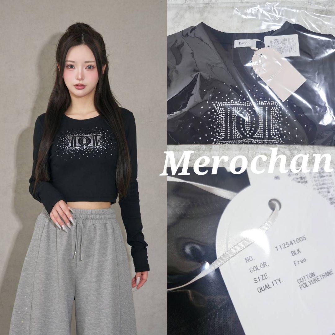 ダーリッチ シャイニーDDロゴコンパクトロングTシャツ ブラック