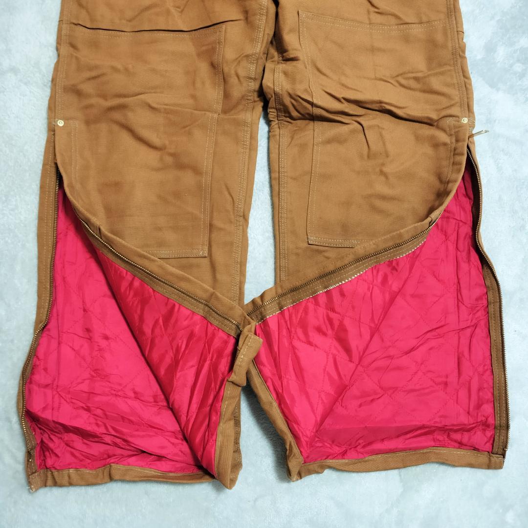 専用USA製 Carhartt オーバーオール W36 キャメル キルティング