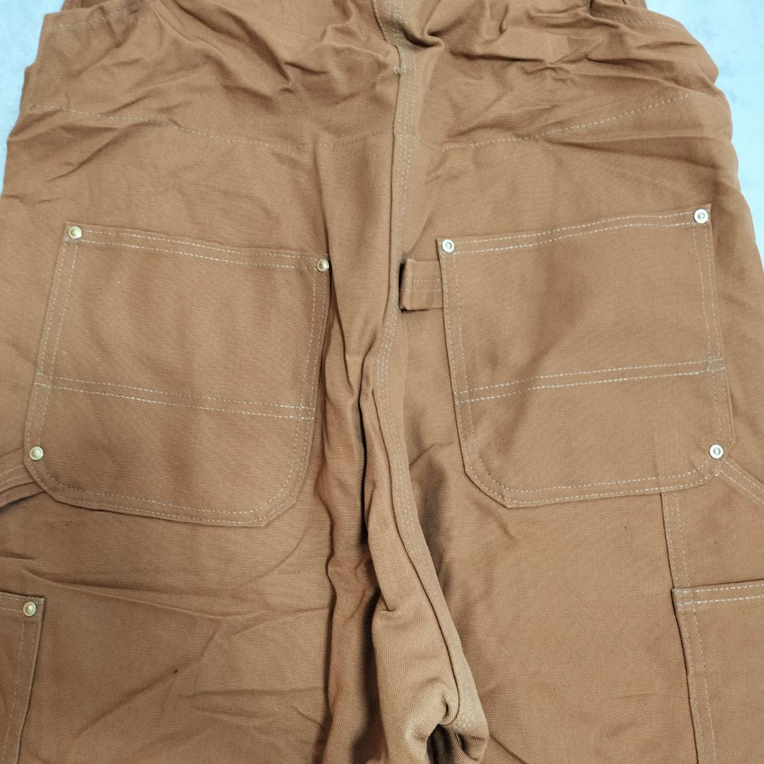 専用USA製 Carhartt オーバーオール W36 キャメル キルティング