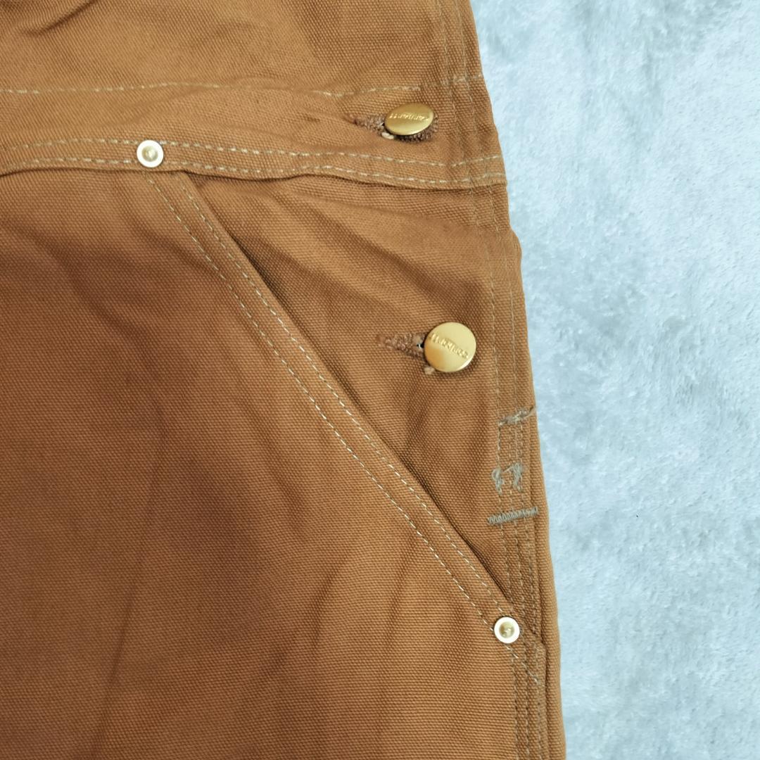 専用USA製 Carhartt オーバーオール W36 キャメル キルティング