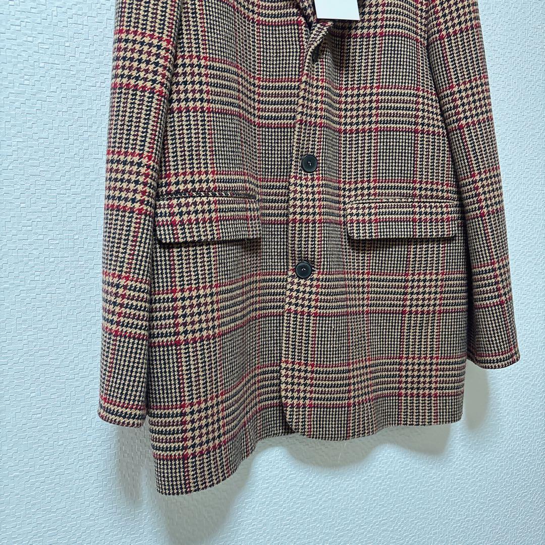 新品タグ付きzara zwコレクション ウール混紡チェック柄ブレザーコート