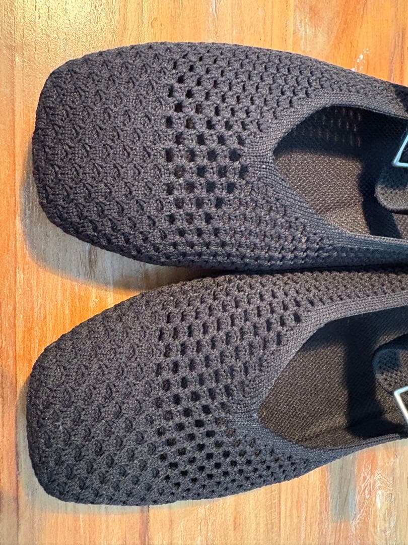 VIVAIA ブラック メッシュ フラットシューズ 38.5