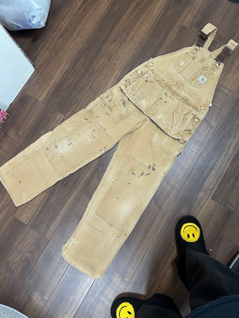 週末値下げ！希少エプロン付きUSA製Carhartt オーバーオールダブルニー
