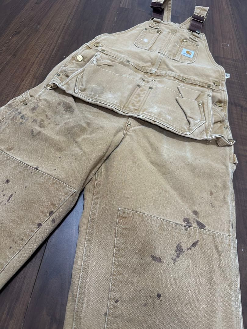 週末値下げ！希少エプロン付きUSA製Carhartt オーバーオールダブルニー
