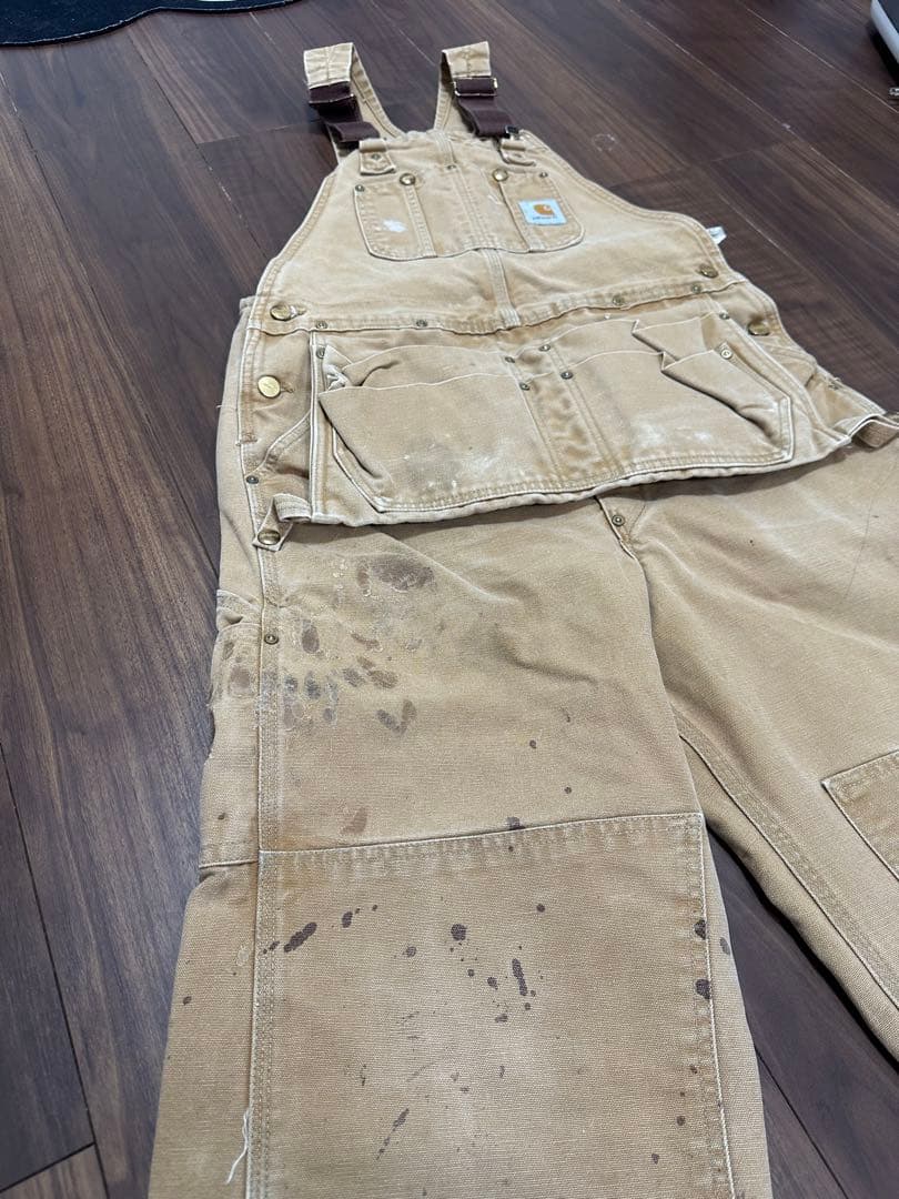 週末値下げ！希少エプロン付きUSA製Carhartt オーバーオールダブルニー
