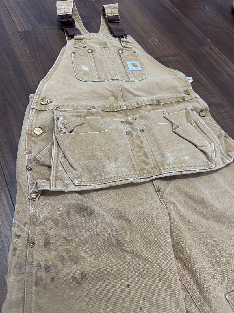 週末値下げ！希少エプロン付きUSA製Carhartt オーバーオールダブルニー