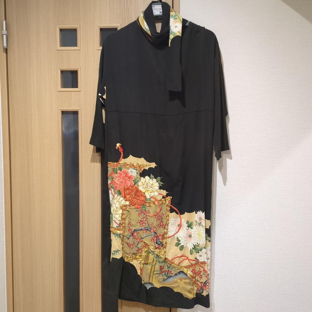 着物　留袖リメイクワンピースセット