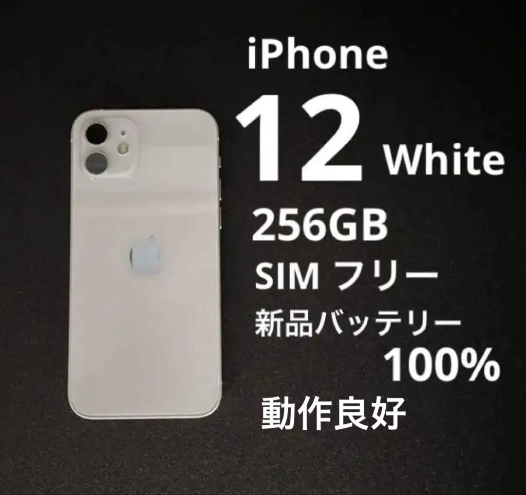 【バッテリー100%】iPhone 12 256GB White動作良好