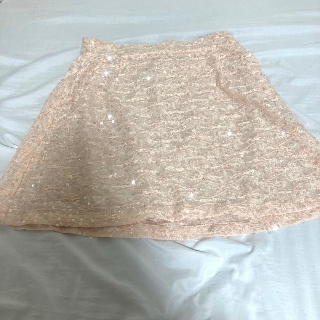 muguet スパンコールミニスカート ピンク Mサイズ
