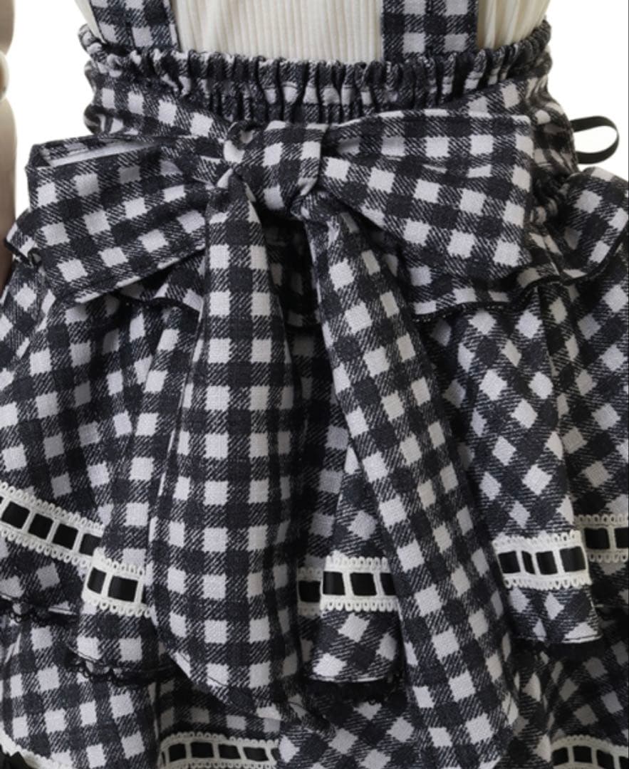 【新品 】 リズリサ はしごリボンギンガムティアードスカパン