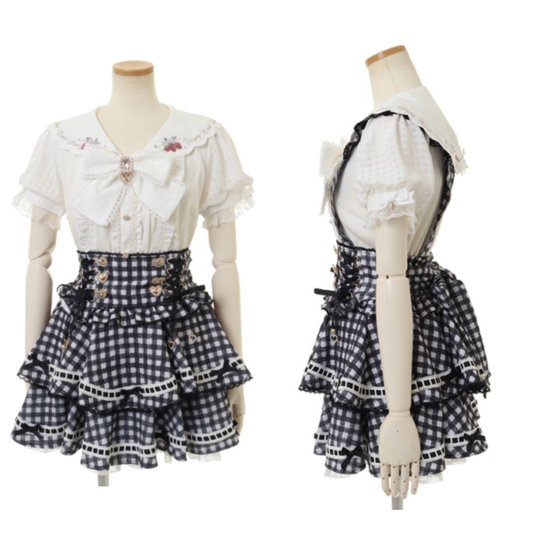 【新品 】 リズリサ はしごリボンギンガムティアードスカパン