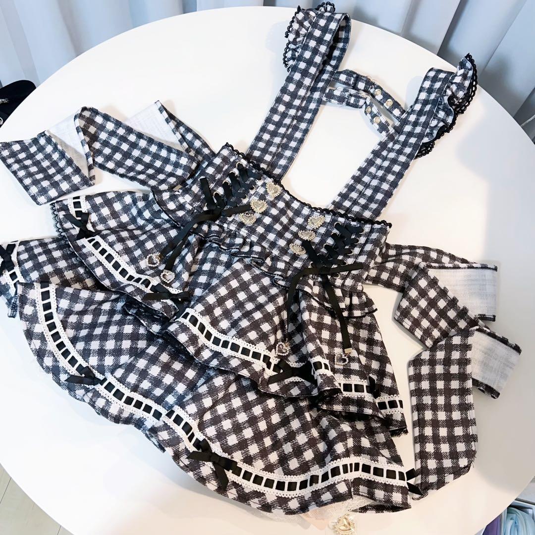 【新品 】 リズリサ はしごリボンギンガムティアードスカパン