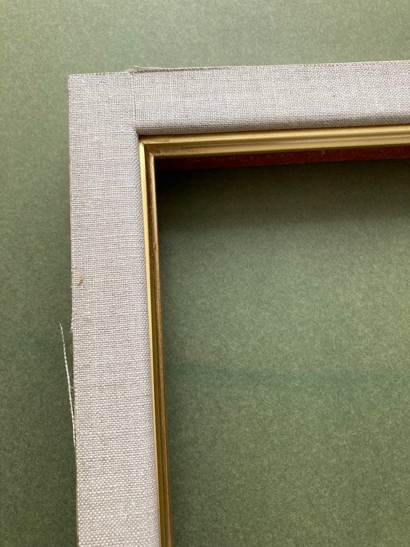 油絵・日本画用額縁　金と緑　角紋模様