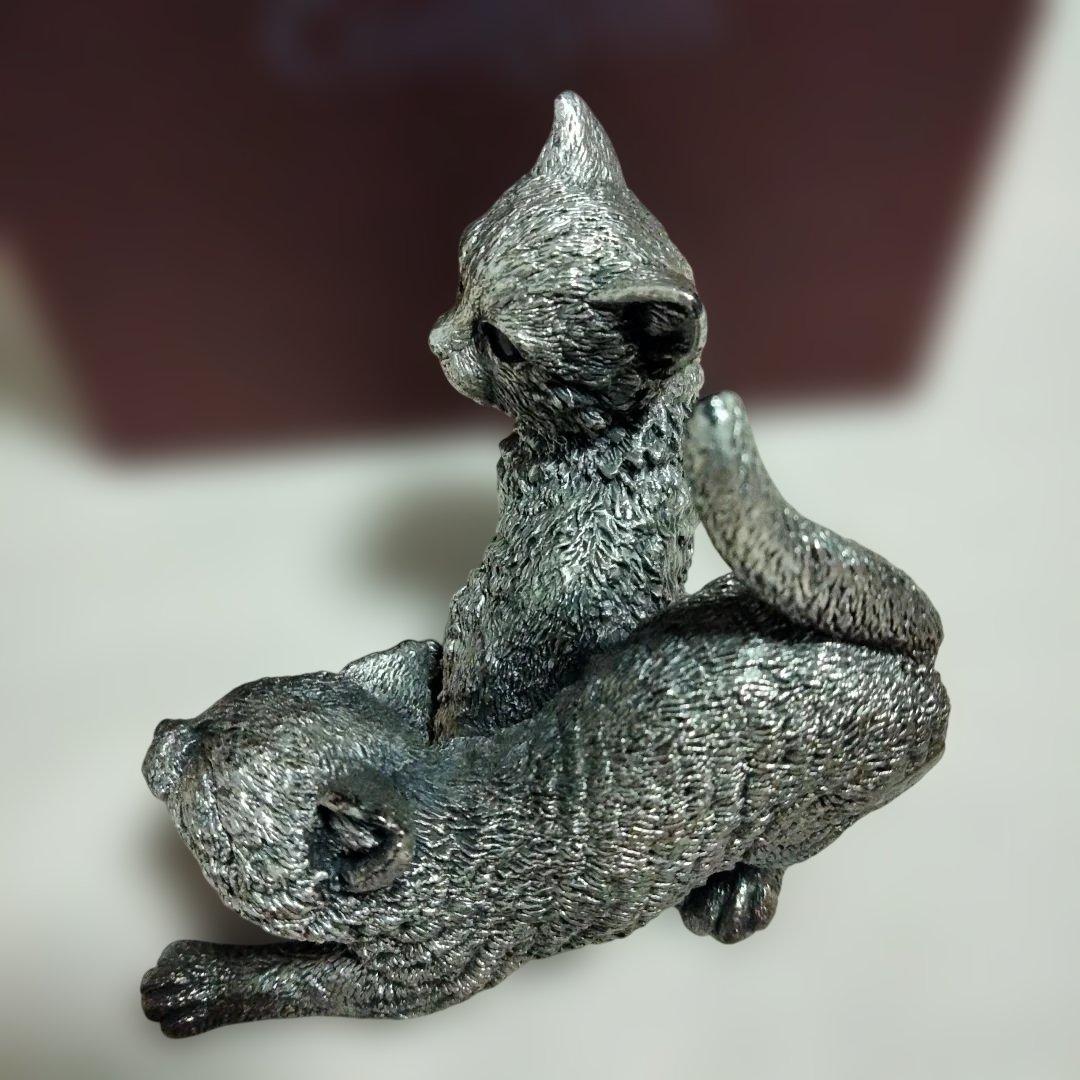 特別価格!Comyns ピューター猫の置物 マレーシア製(2体合わせ)