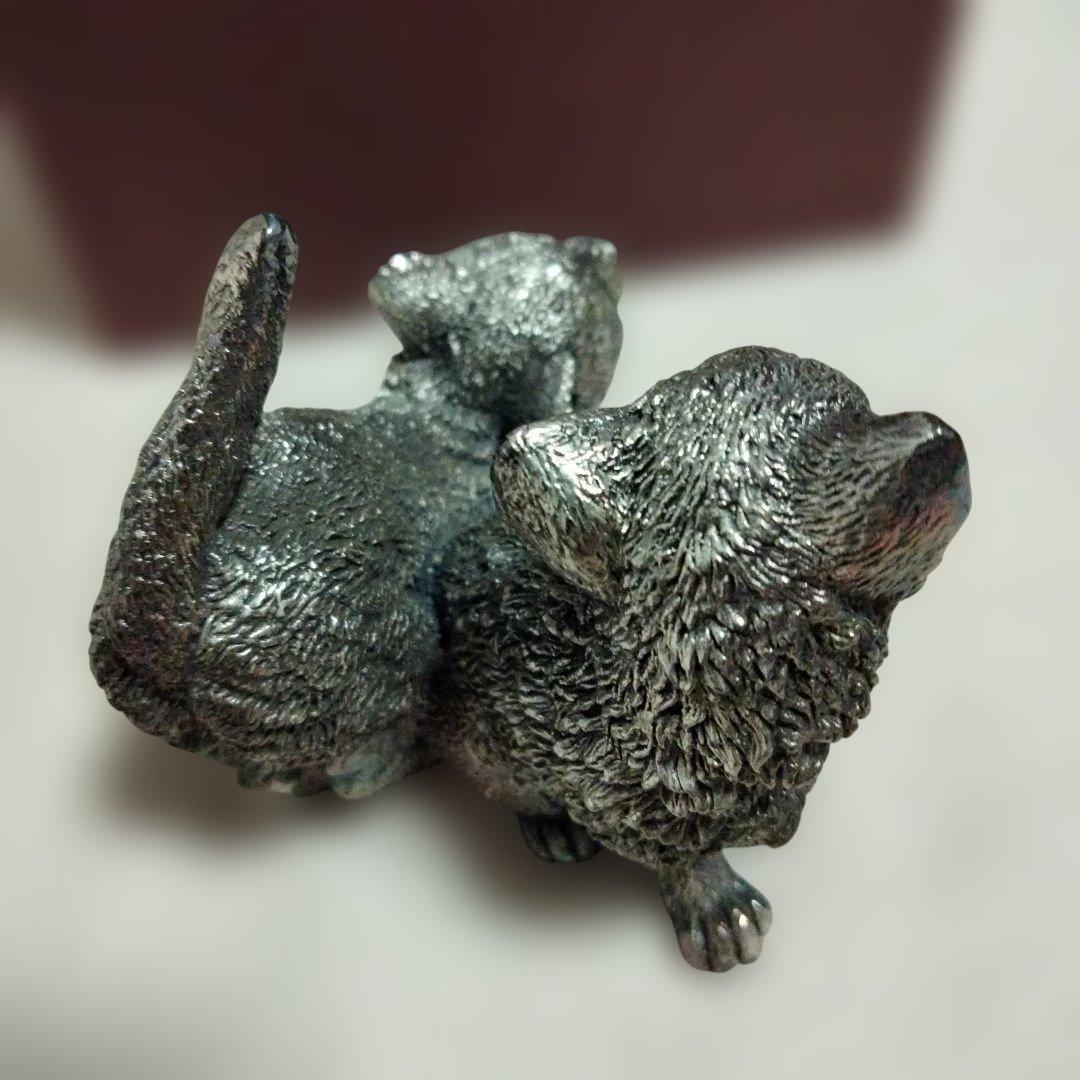 特別価格!Comyns ピューター猫の置物 マレーシア製(2体合わせ)