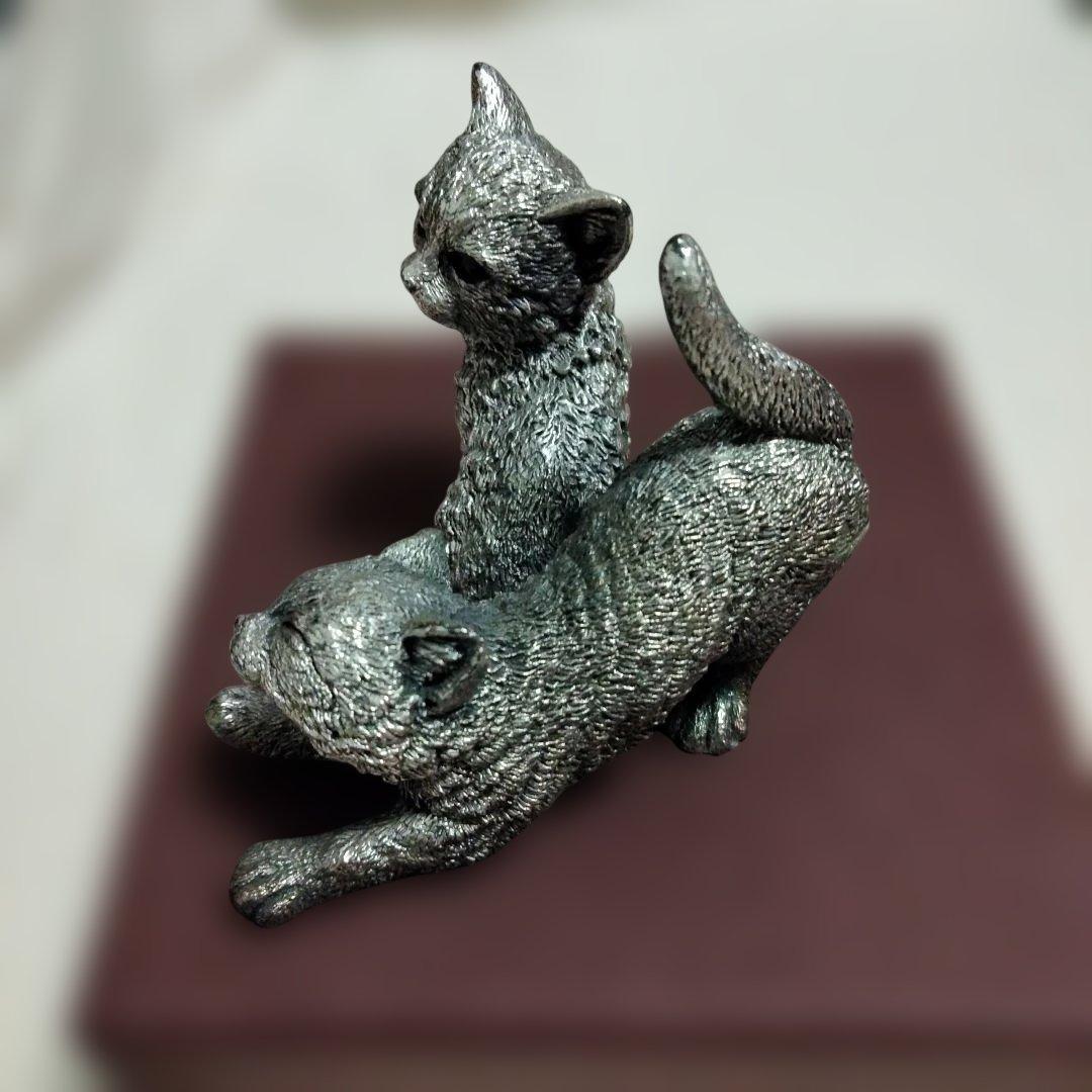 特別価格!Comyns ピューター猫の置物 マレーシア製(2体合わせ)