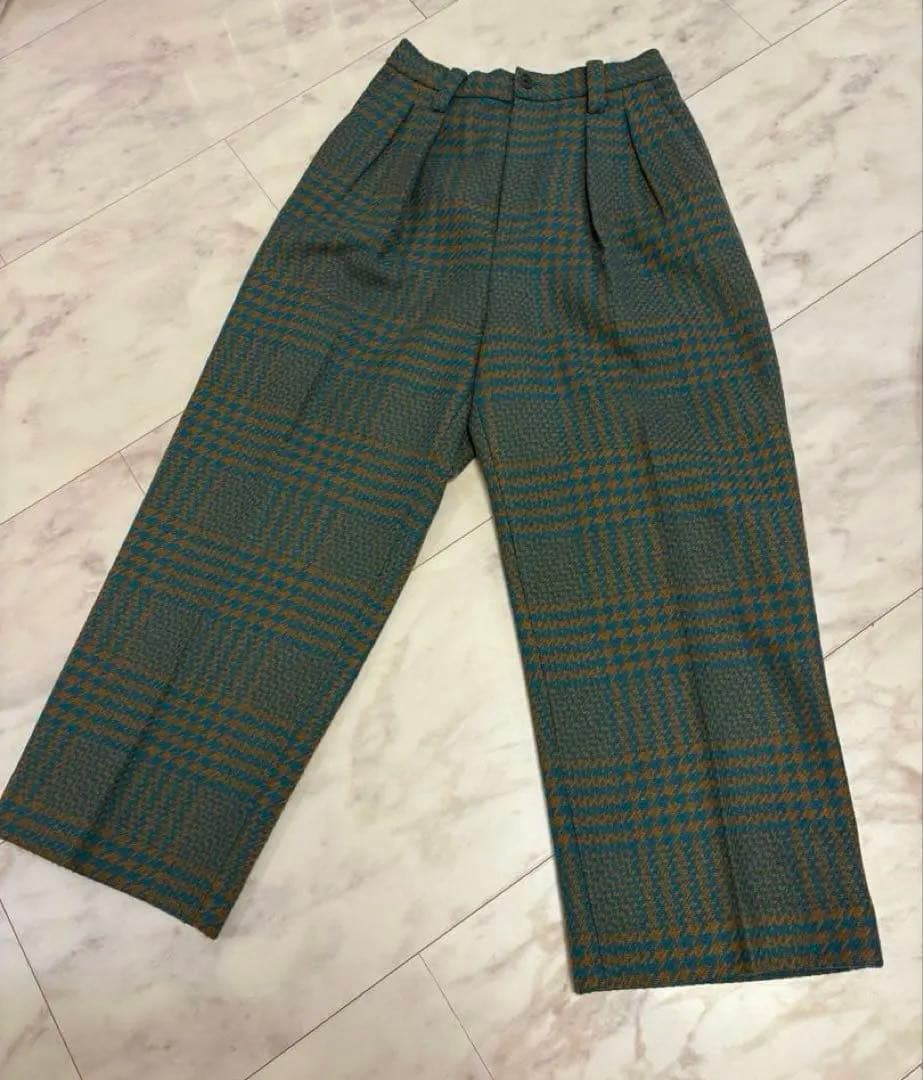 未使用 Maison Special 千鳥 ジャガード タックパンツ