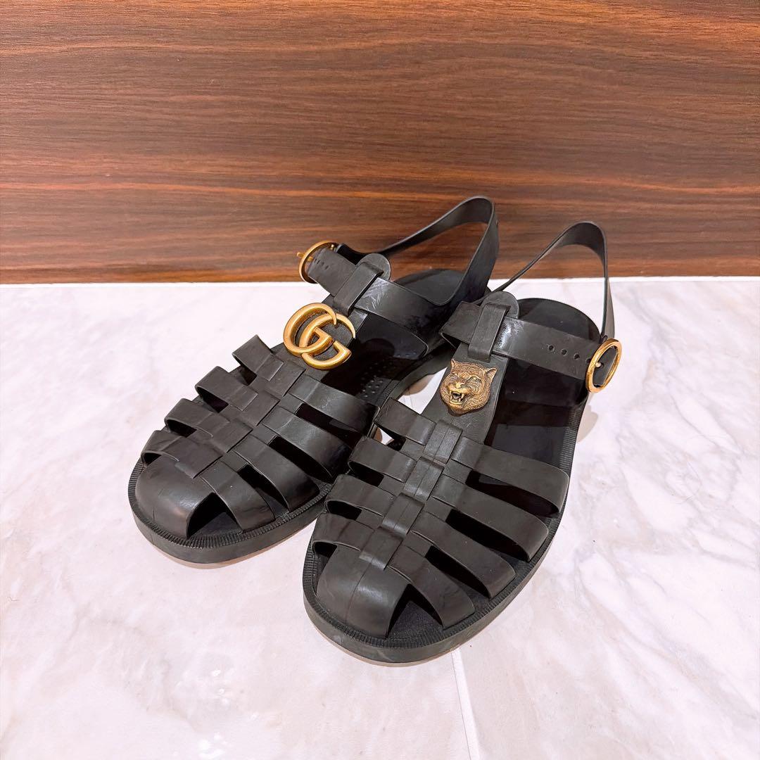 GUCCI★ブラック グルカサンダル ラバーサンダル　ストラップ