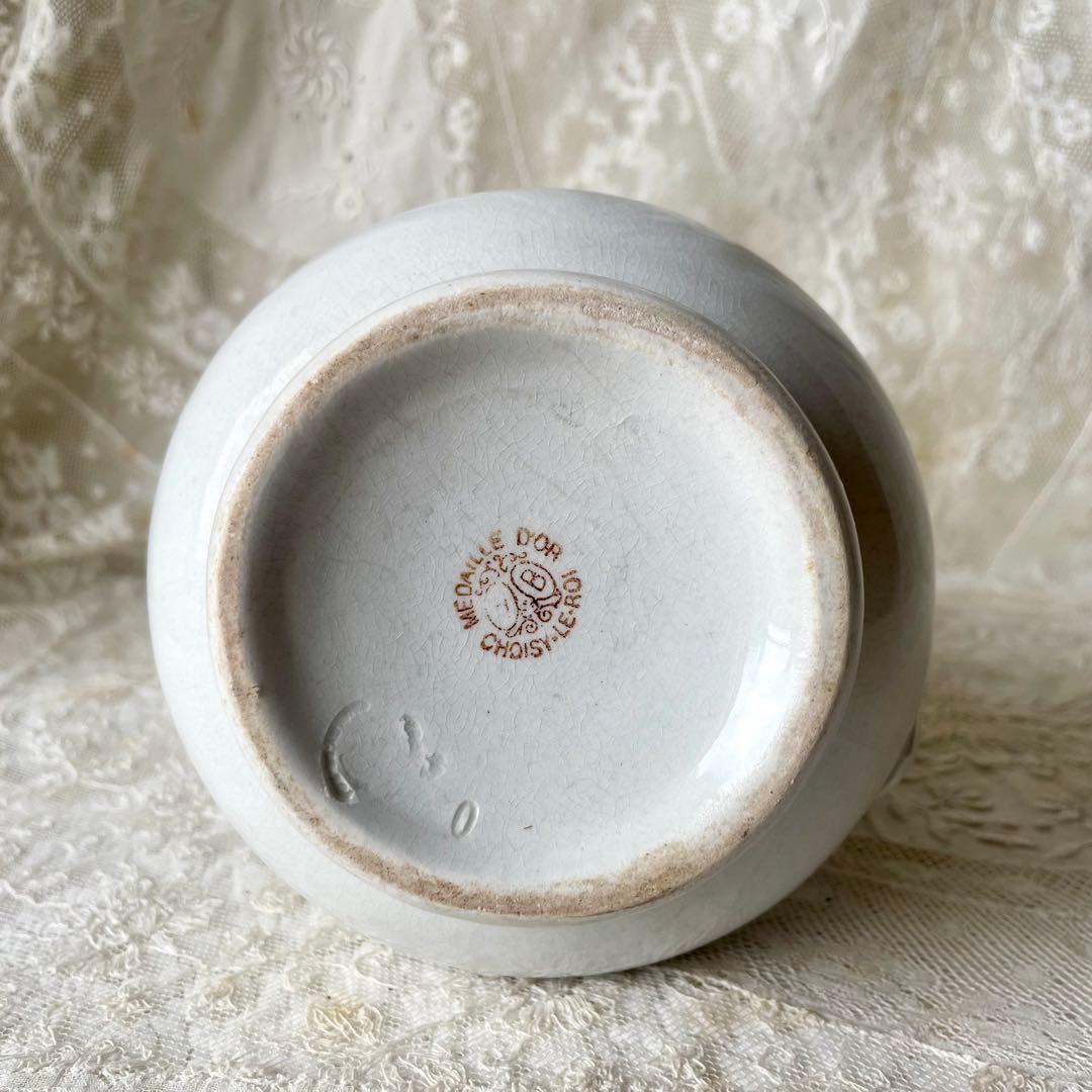 ショワジールロワ　白釉ピシェ　水差し　フラワーベース　フランスアンティーク