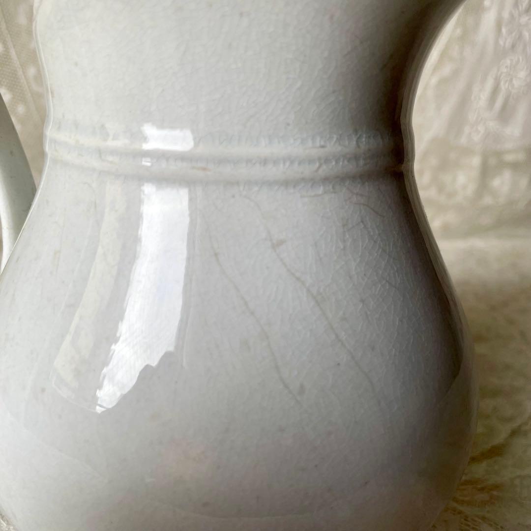 ショワジールロワ　白釉ピシェ　水差し　フラワーベース　フランスアンティーク