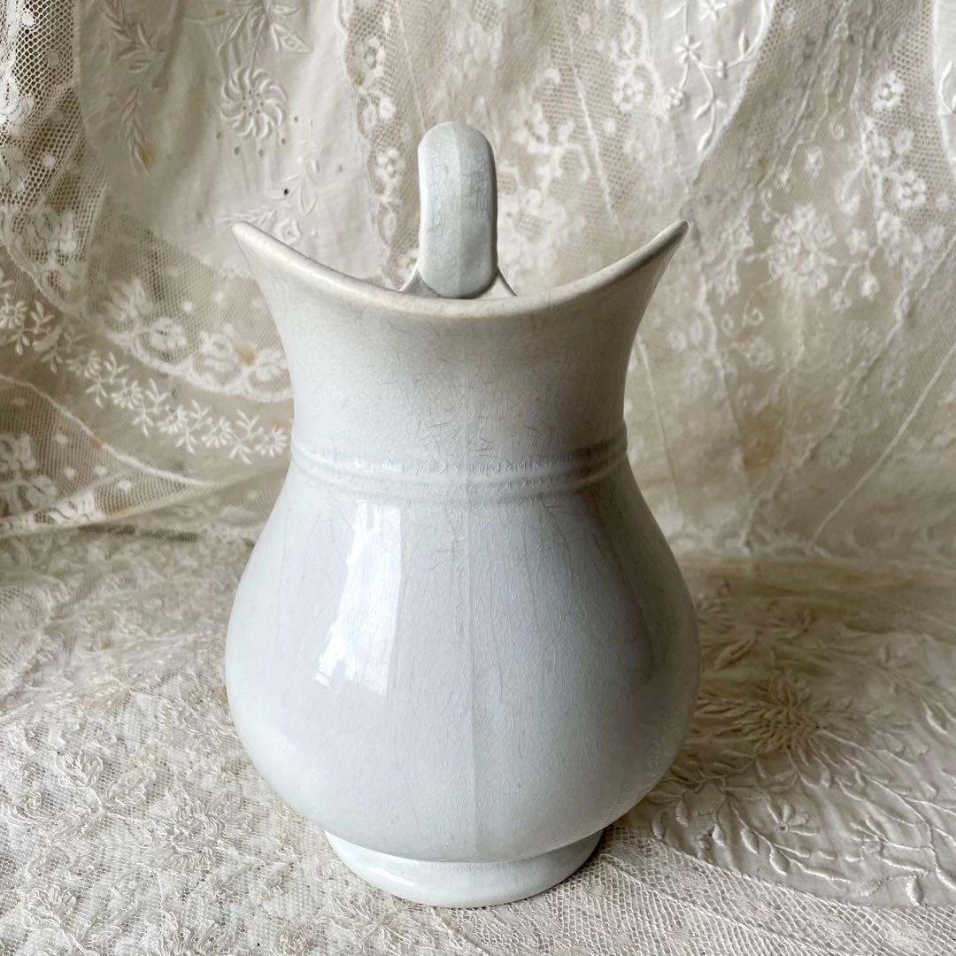 ショワジールロワ　白釉ピシェ　水差し　フラワーベース　フランスアンティーク