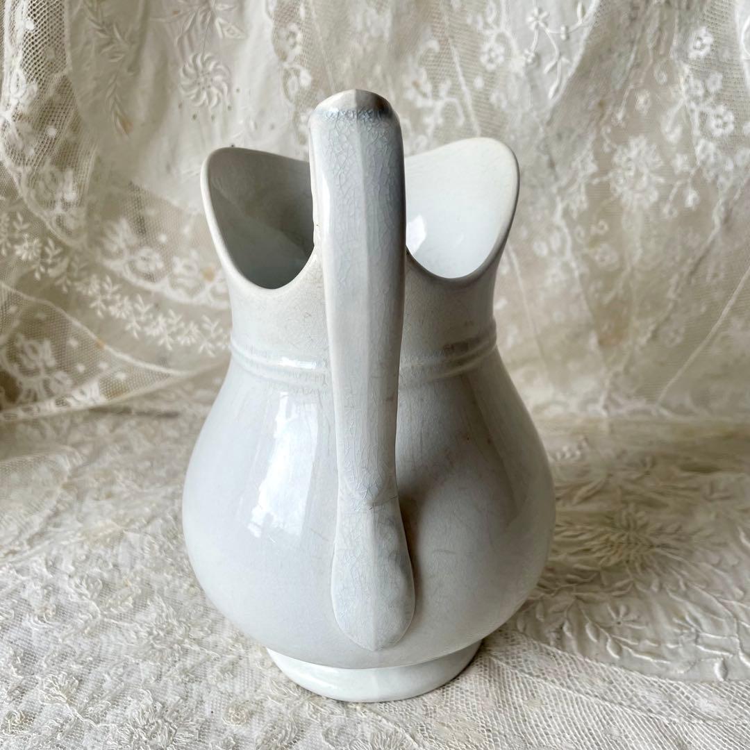 ショワジールロワ　白釉ピシェ　水差し　フラワーベース　フランスアンティーク